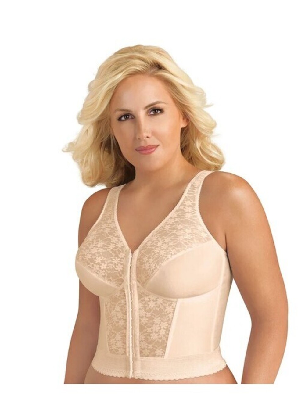 Exquisite Form Women's Premium Longline Full Posture Bra Lace 38B Beige 139861